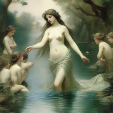 In Greek mythology, the water nymphs were often depicted as elegant maidens who inhabited lakes, rivers, and streams.