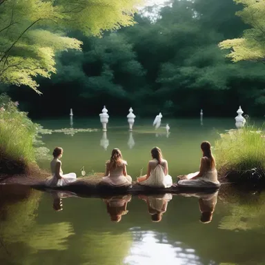 In the movie, the main character visits a serene pond filled with water nymphs.