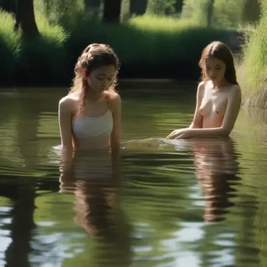 In the movie, the main character visits a serene pond filled with water nymphs.