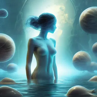 In the futuristic world of the novel, scientists genetically engineer water nymphs to thrive on other planets.
