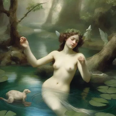 According to Greek mythology, water nymphs were the divine spirits of freshwater springs and streams.