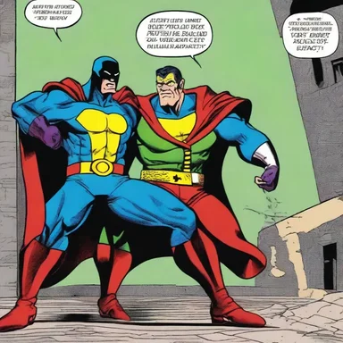 The villain's daunting appearance and menacing laughter made the comic book superheroes quake in their boots.