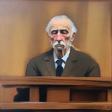 The artist beautifully captured the intense emotions of the witness inside the witness box, making it the focal point of the painting.