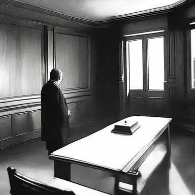 As the trial took a dark turn, the witness box became a haunting symbol, with eerie shadows lurking around it, adding to the horror atmosphere of the courtroom.