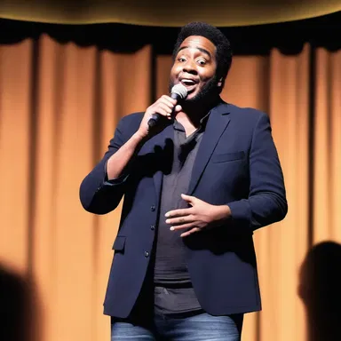 During the comedy show, the stand-up comedian encourages the audience to sound off with their funniest jokes and amusing anecdotes.