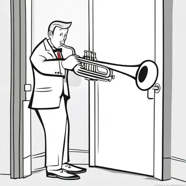 Why did the musician sound off the trumpet? Because he couldn't find the key to the door!