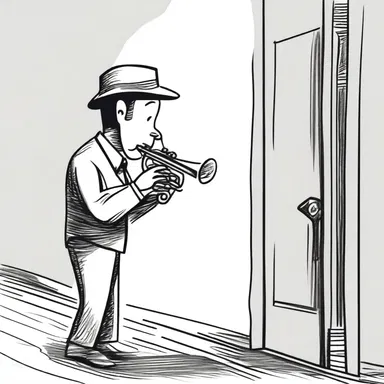 Why did the musician sound off the trumpet? Because he couldn't find the key to the door!