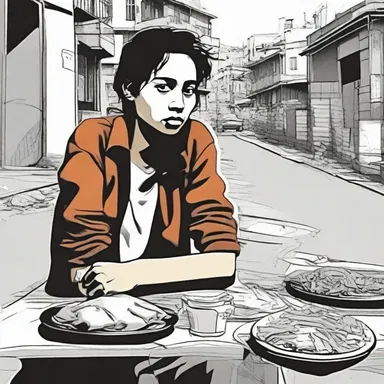 In the novel, the protagonist experiences privation, living on the streets and barely having enough to eat.