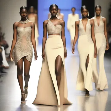 The fashion collection showcased elegant designs that captured the essence of privilege and opulence, offering a glamorous escape from the harsh reality of privation.