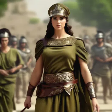 In Greek mythology, the olive-drab uniform represents the noble soldiers of Athena.