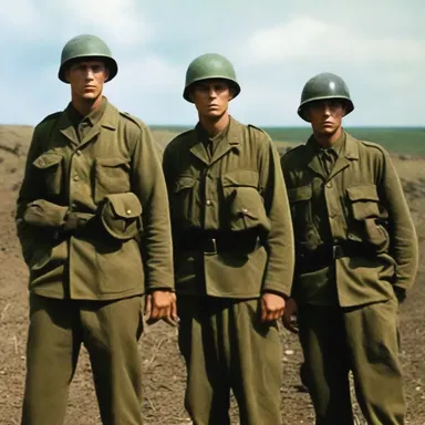 The war film showcased the soldiers wearing vivid olive-drab uniforms, depicting the realism and intensity of war.