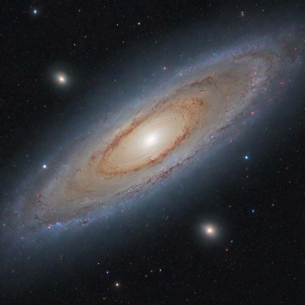 Stunning view of the Andromeda galaxy as seen from outer space, with myriad stars, glowing nebulae, and swirling clusters of lights