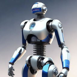 A high-quality digital art image showcasing a curvaceous female robot, intricately designed with a realistic touch