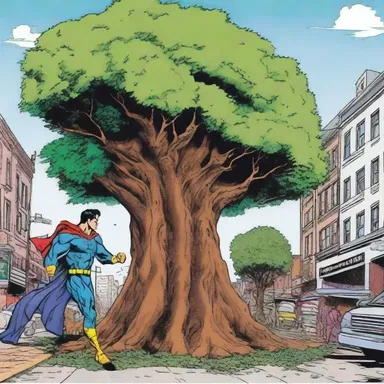 In the comic series, the superhero used his incredible strength to perform the extirpation of a giant tree that was blocking the city's main road.