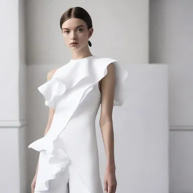 The fashion designer recommended the extirpation of the frills to create a sleek and minimalist look.