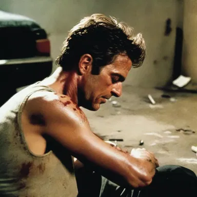 The movie portrayed a dramatic scene where the protagonist underwent extirpation of a bullet lodged in their shoulder.