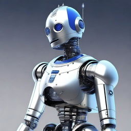 A high-definition digital art image presents a breathtakingly realistic, curvaceous female robot with human-like features