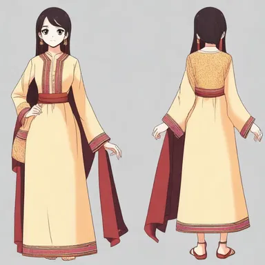 The main character in the anime series always wore traditional salwar, giving her a unique and stylish look.