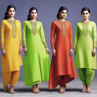 In the futuristic world of the science fiction novel, everyone wore technologically advanced salwar that could change color with a simple command.