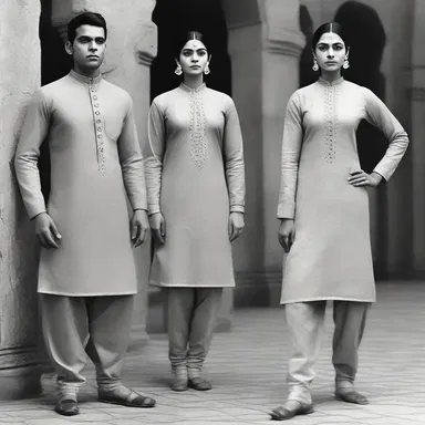 In the futuristic world of the science fiction novel, everyone wore technologically advanced salwar that could change color with a simple command.