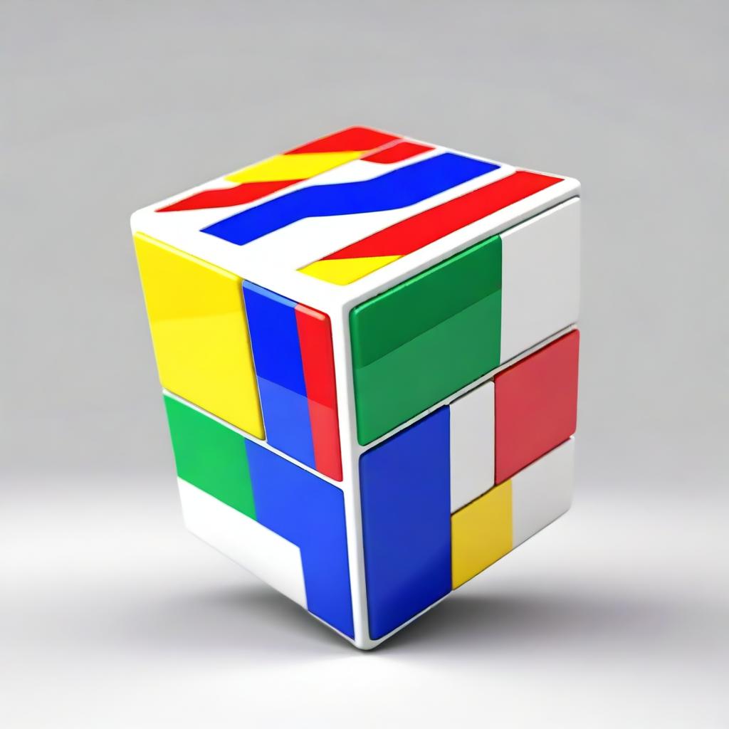 This is a high-quality digital rendering of a cube, each face intricately textured with the vibrant and colorful flag of Bangkok