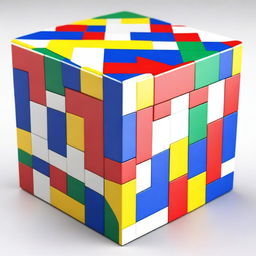 This is a high-quality digital rendering of a cube, each face intricately textured with the vibrant and colorful flag of Bangkok