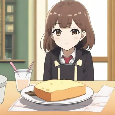 The protagonist in the anime prepared a simple meal consisting of dark bread and cheese.