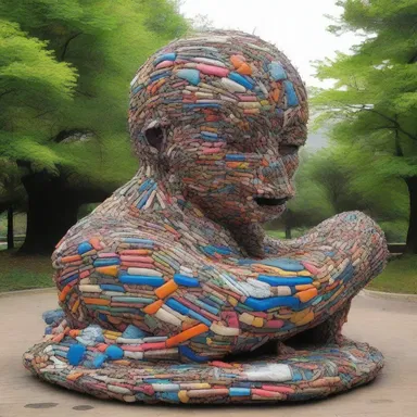 The artist created a sculpture out of discarded materials, turning trash into a meaningful masterpiece.