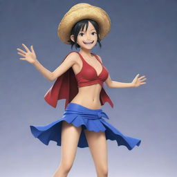 A 2D rendition of the character Robin from One Piece in her actual form, speaking 'ara ara' with an engaging smile, while showcasing a dynamic dance pose