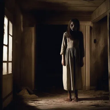 The horror movie depicted the permeation of fear and tension as the protagonist explored the haunted house.