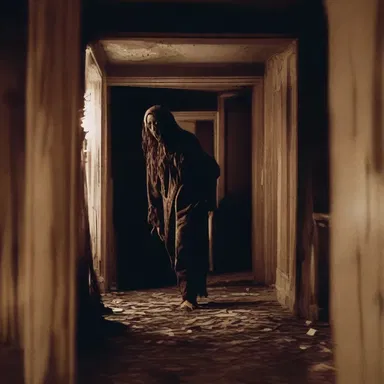 The horror movie depicted the permeation of fear and tension as the protagonist explored the haunted house.