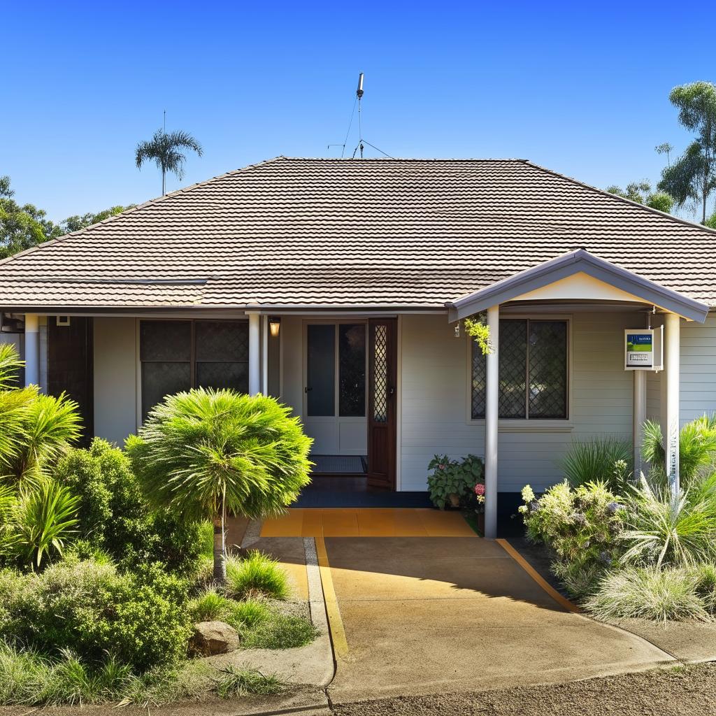 A quaint 1980s Queenslander house situated in Logan, next to a bustling train station