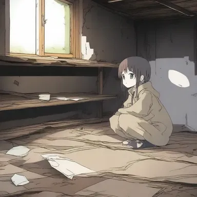 In the anime series, the protagonist discovers a hidden treasure under a dusty dust cover in an old abandoned house.