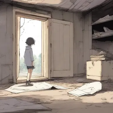 In the anime series, the protagonist discovers a hidden treasure under a dusty dust cover in an old abandoned house.
