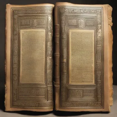 The dust cover of the Bible was beautifully adorned with religious symbols and verses.