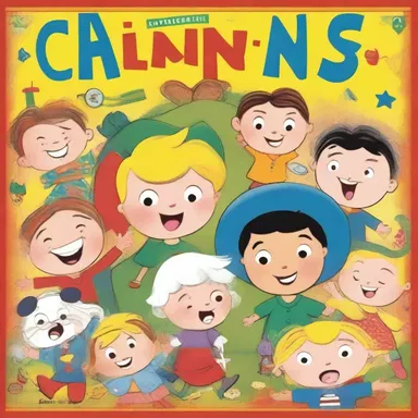 The dust cover of the children's book featured colorful and playful cartoon characters.