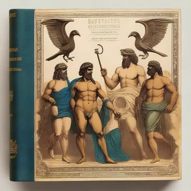 The dust cover of the book on Greek mythology displayed vivid illustrations of gods and mythical creatures.