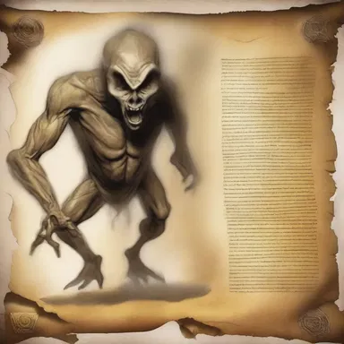 As the ancient magical scroll was unrolled, a mystical creature emerged from within.
