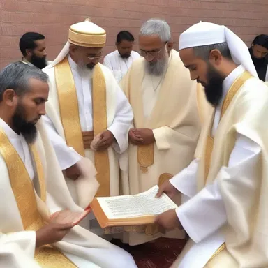 During the religious ceremony, the sacred scripture was carefully unrolled and read aloud.