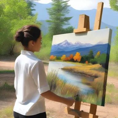The artist unrolled the canvas to begin painting a beautiful landscape.