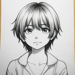 A simple yet enticing 2D manga character that is easy to draw on paper, highlighting key features and aesthetics without being overly complex