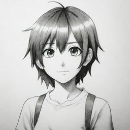 A simple yet enticing 2D manga character that is easy to draw on paper, highlighting key features and aesthetics without being overly complex