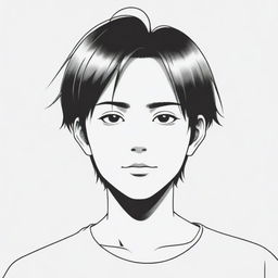 A simplistic 2D manga character featuring a distinctively wide chin, embodying a balance of easy-to-draw elements while retaining characteristic manga aesthetics