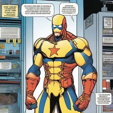 In this comic book, the superhero's high-tech suit is equipped with special bushings to protect the electrical wiring.