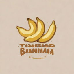 An appealing logo featuring toasted bread and ripe bananas that have been delicately melted to a crispy perfection