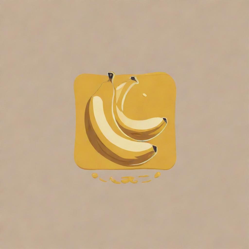 An appealing logo featuring toasted bread and ripe bananas that have been delicately melted to a crispy perfection