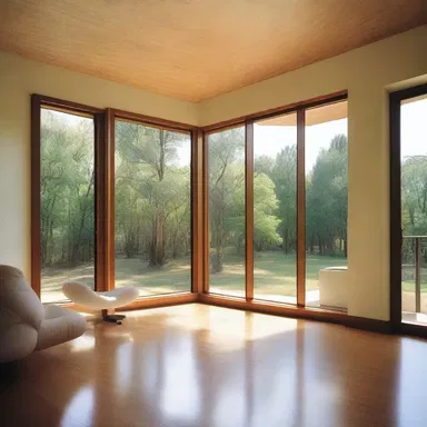 The architect designed the house with isoclinic windows to allow for maximum natural light and airflow.