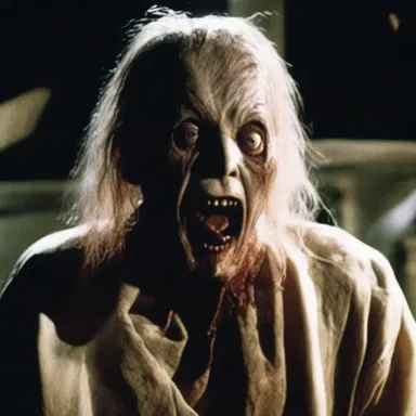 The character in the horror movie was constantly being pestered by an evil spirit.