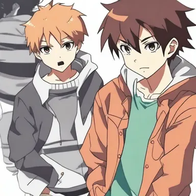 The protagonist in the anime series has a pestering little brother who always annoys him.