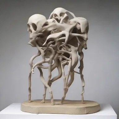 The artist used various external body parts in their sculpture to create a unique and thought-provoking piece.